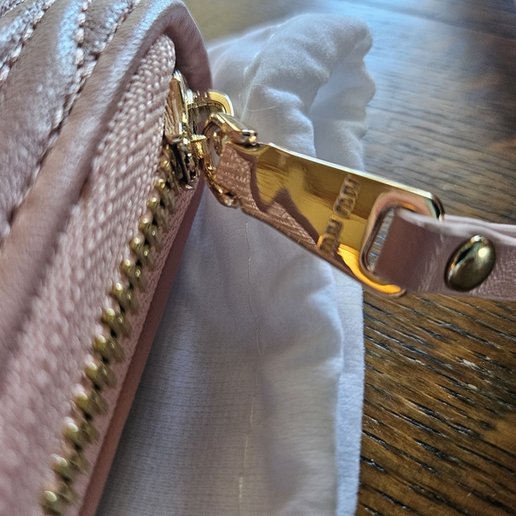 Pink Miu Miu Matelassé Nappa Leather Wallet - Picture 5 of 10